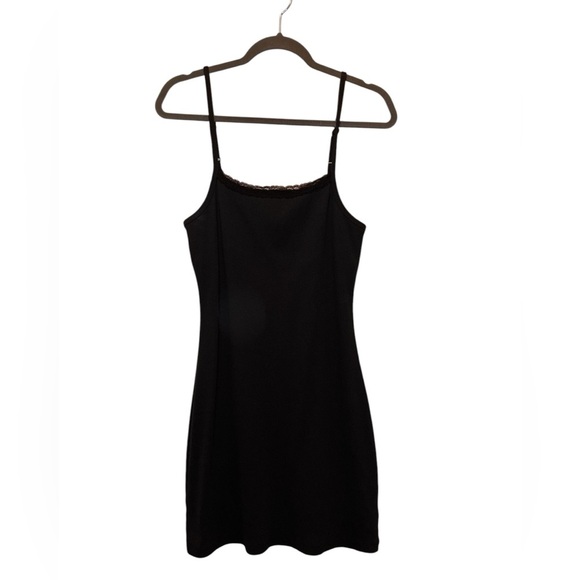 Aerie Black Ribbed Slip Dress - Picture 1 of 5